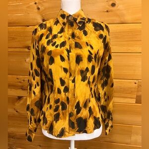 TESS 100% silk Leopard Print Women's Top